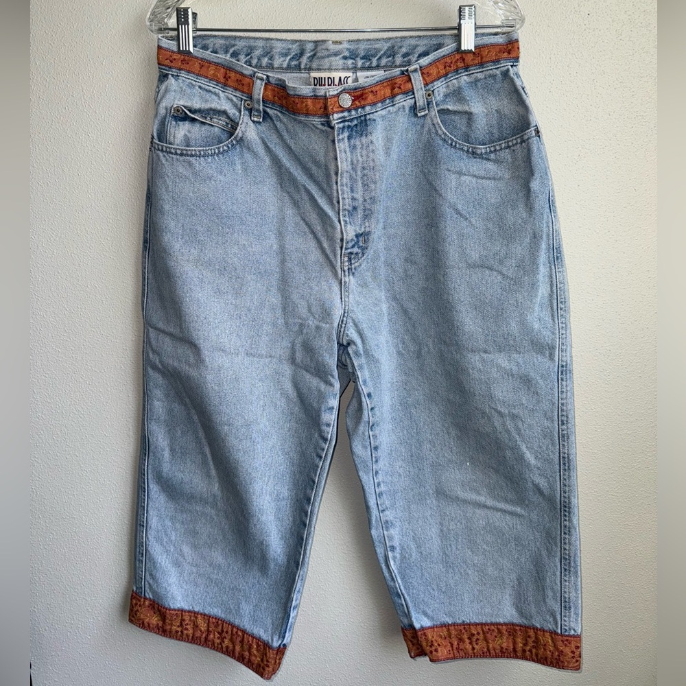 VTG BILL BLASS JEANS Embellished Cropped Size 14